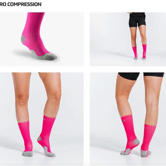 Pro Compression hot pink socks - Size S - only worn twice - Picture 1 of 3